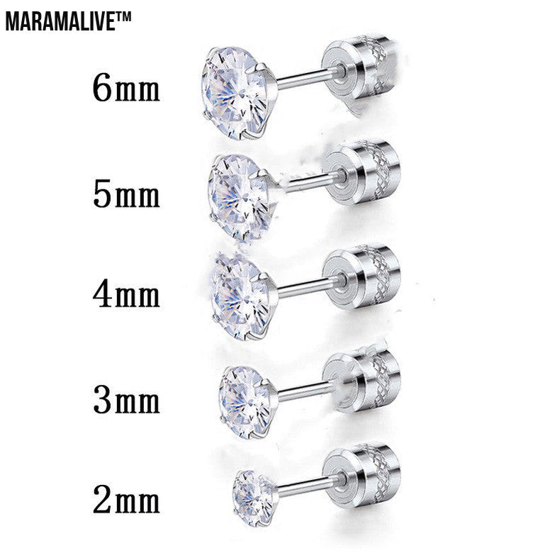 Fashion Barbell Double-headed Rhinestone-encrusted Earrings