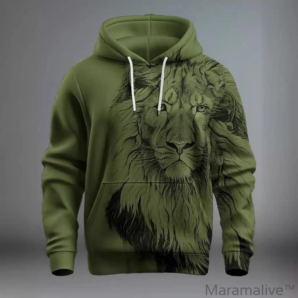 Fashion Brand Lion's Head 3D Hoodie Fashion Men And Women