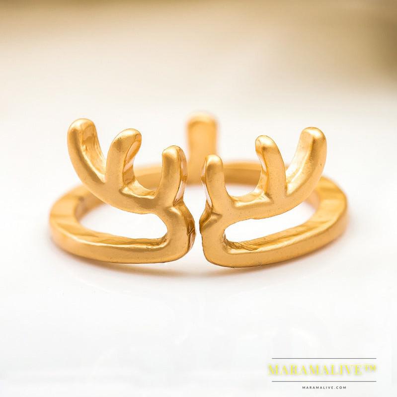 Fashion Creative Animal Ring Antler Ring