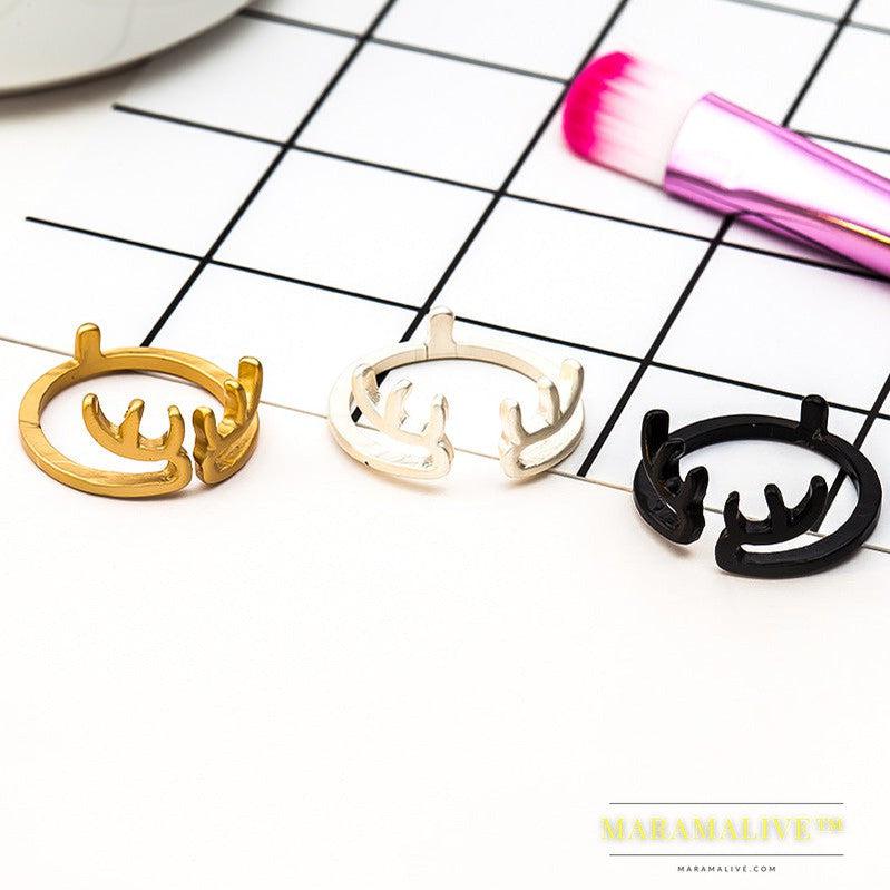 Fashion Creative Animal Ring Antler Ring