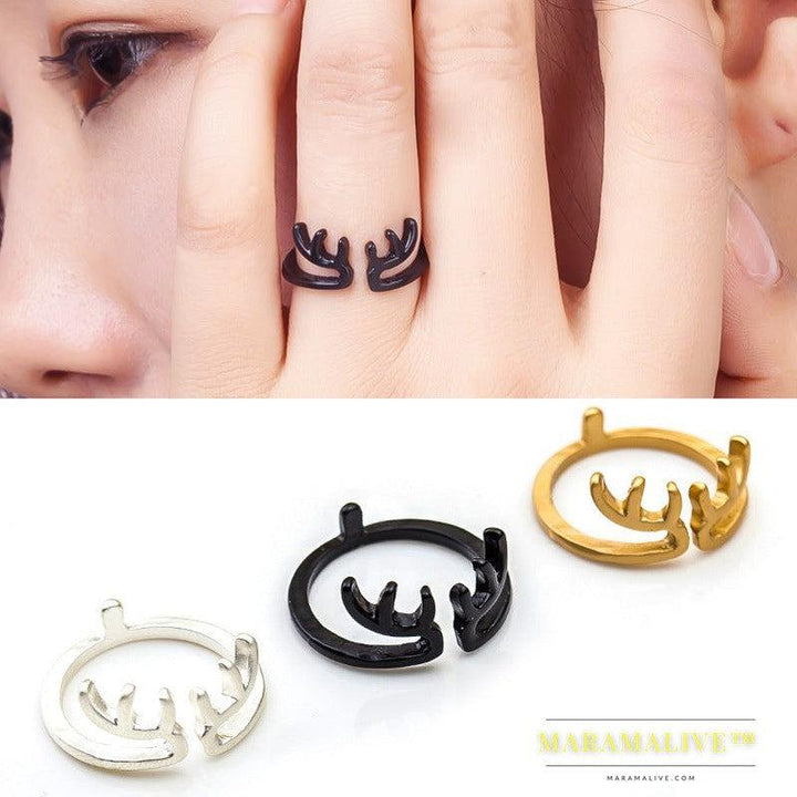 Fashion Creative Animal Ring Antler Ring