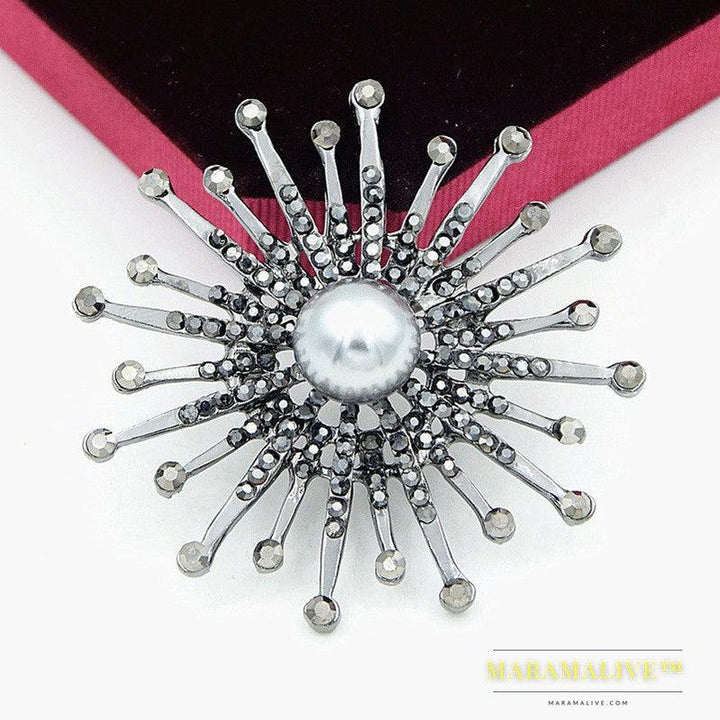 Fashion Crystal Sun Broche For Women Sunflower Brooches Pins Cristal Perla Brochase Voor Vrouwen Jewelry Dropshipping