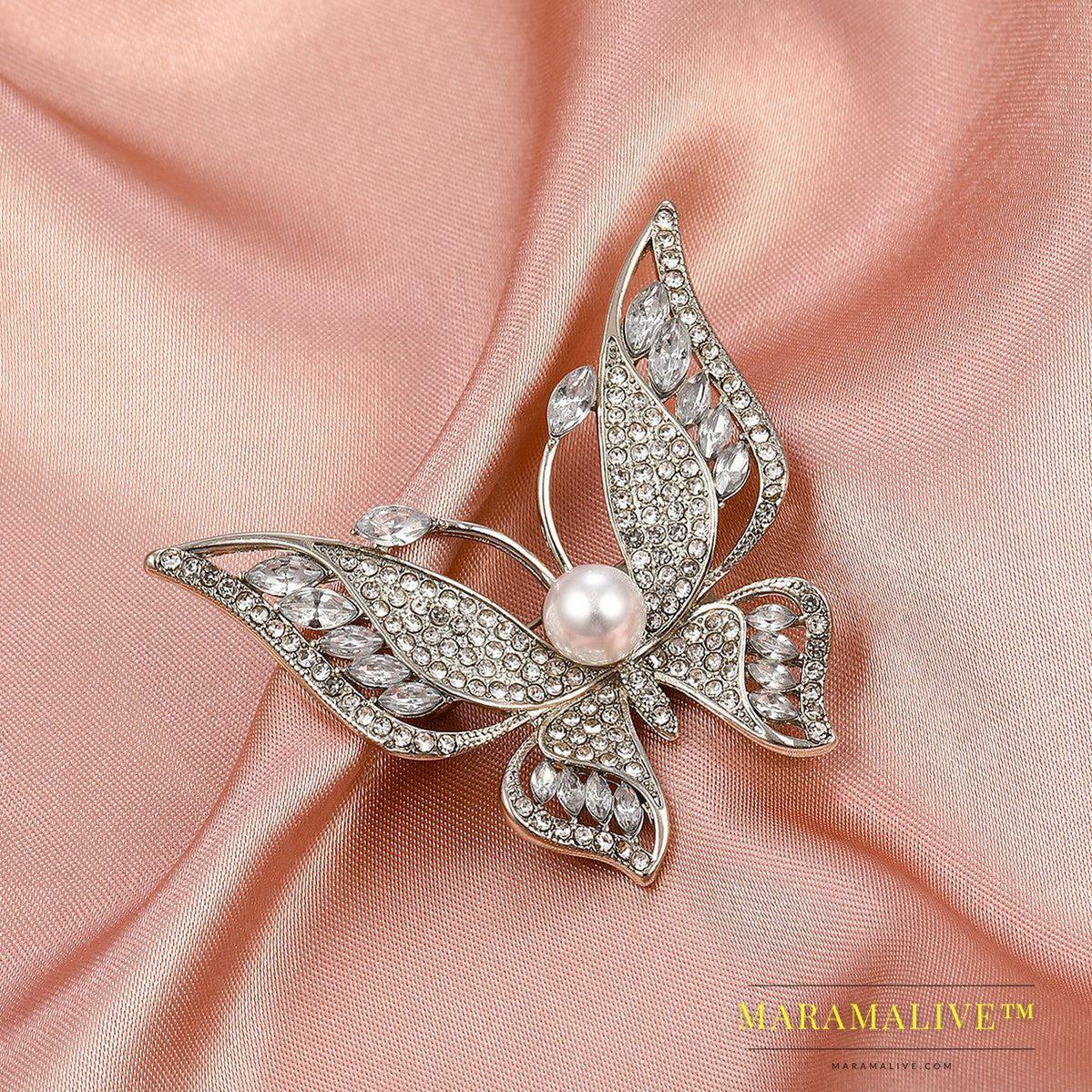 Fashion Diamond-studded Butterfly Brooch High-quality And