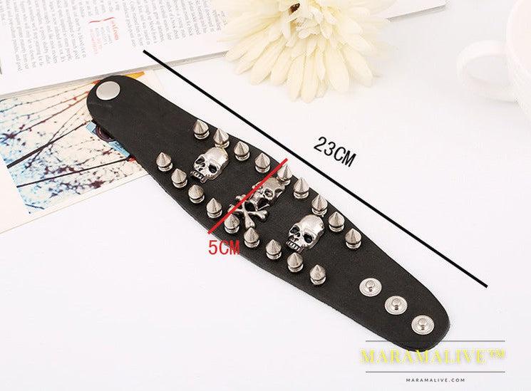 Fashion Kill Matt Studded Punk Leather Bracelet