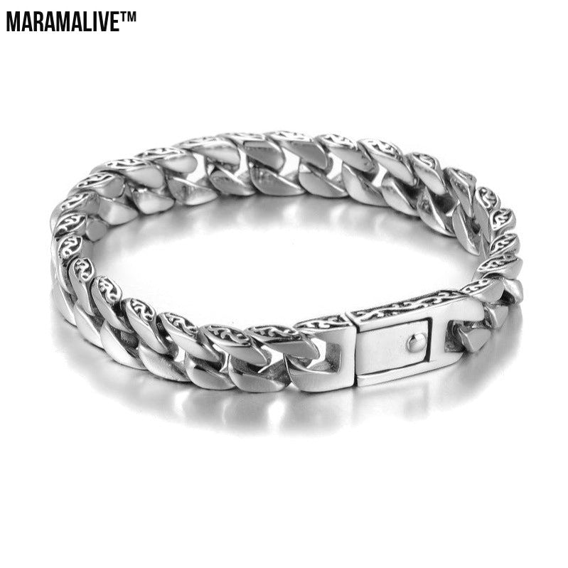 Fashion Men Titanium Steel Bracelet Lace Totem Titanium Steel Bracelet