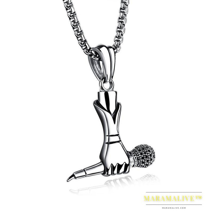 Fashion Microphone Necklace Rock Hip Hop