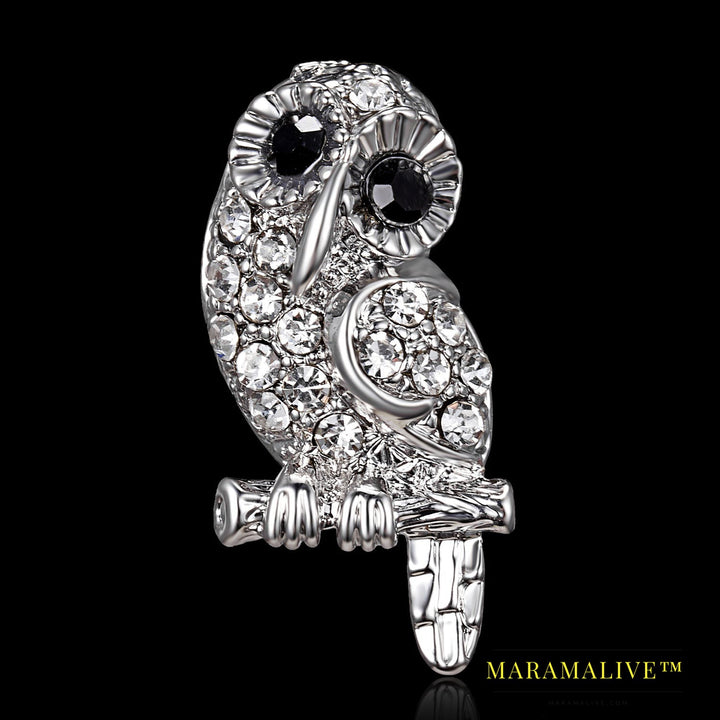 Fashion Owl Crystal Rhinestones Brooches Antique Brooch