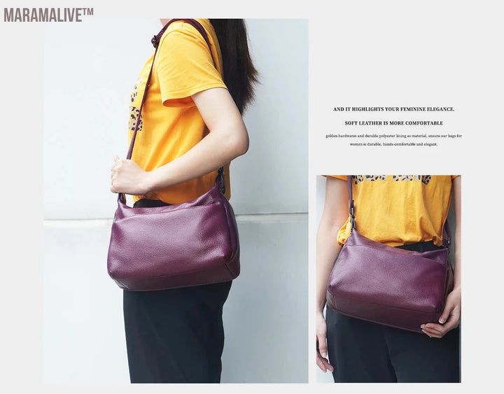 Fashion Purple Women Shoulder Bag High Quality Elegant Lady Crossbody Bags Black Messenger Bag 2024