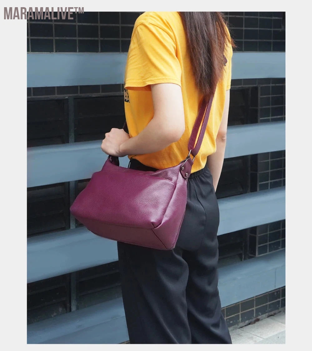 Fashion Purple Women Shoulder Bag High Quality Elegant Lady Crossbody Bags Black Messenger Bag 2024