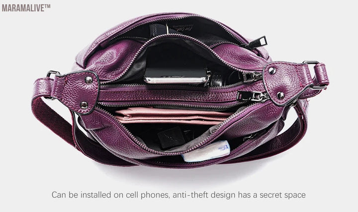 Fashion Purple Women Shoulder Bag High Quality Elegant Lady Crossbody Bags Black Messenger Bag 2024