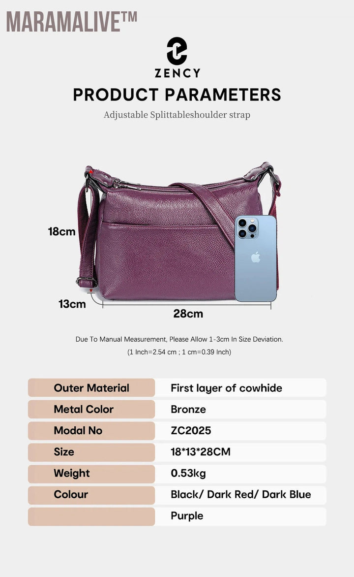 Fashion Purple Women Shoulder Bag High Quality Elegant Lady Crossbody Bags Black Messenger Bag 2024