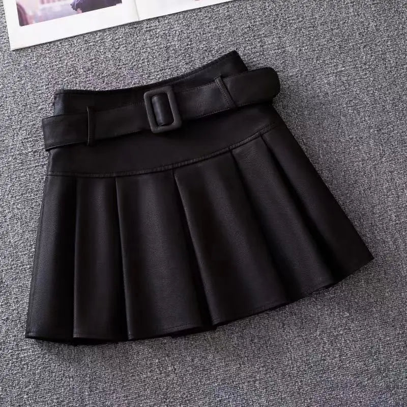 Fashion Sexy High Waisted Hottie Half Length Skirt Women Spring Pleats Metal Buckle Self Cultivation Affordable All-match Skirt