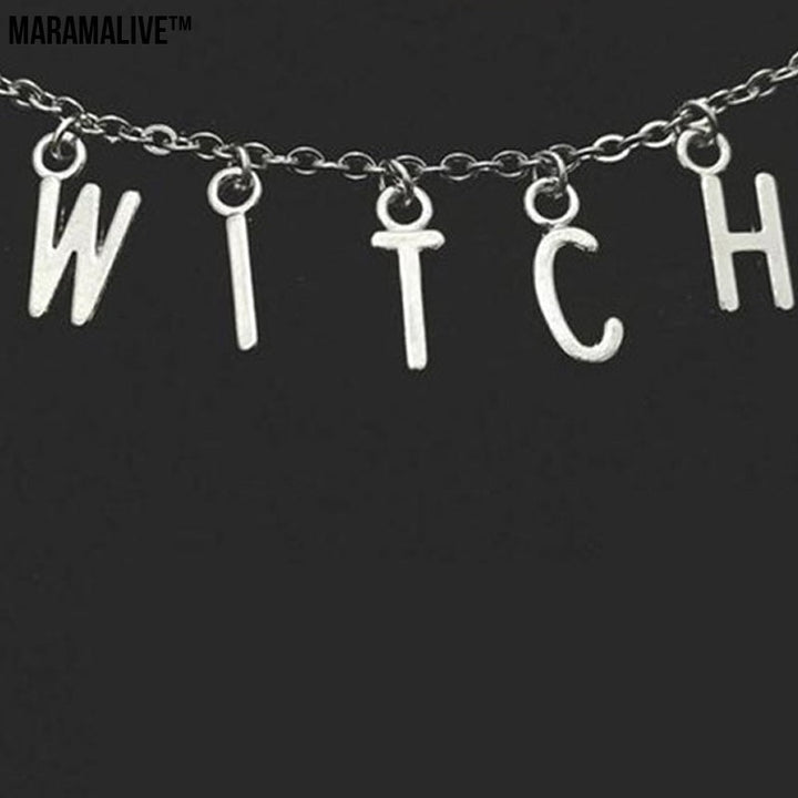 Fashion Simple Gothic Halloween Text Necklace