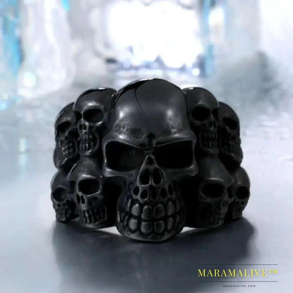 Fashion Stainless Steel Man's Rings From China Biker Punk Lots Of Skull Jewerly