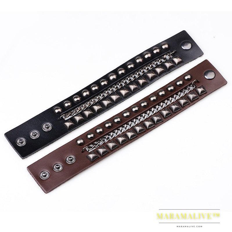 Fashion Studded Leather Vintage Bracelet