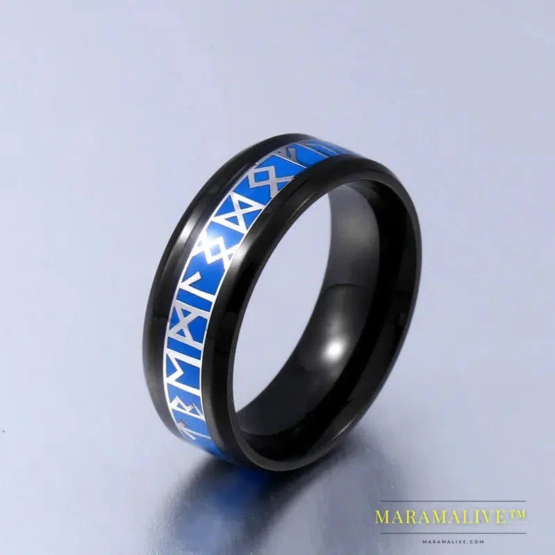 Fashion Style MEN and women fashion Odin Jewelry Norse Viking Female Amulet Rune words Rings