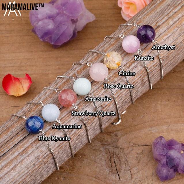 Fashion Women Natural Sphere Stone Beads Bracelet Jewelry