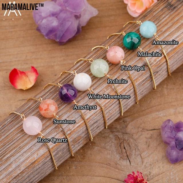 Fashion Women Natural Sphere Stone Beads Bracelet Jewelry