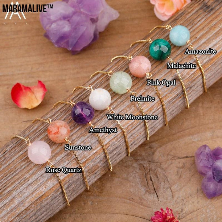 Fashion Women Natural Sphere Stone Beads Bracelet Jewelry