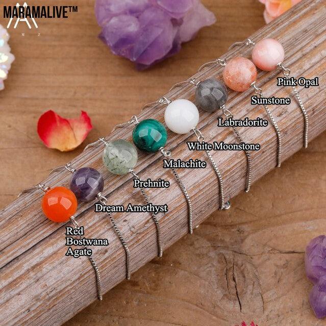 Fashion Women Natural Sphere Stone Beads Bracelet Jewelry