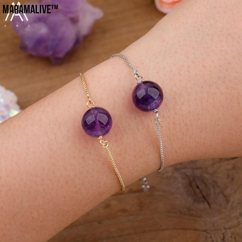 Fashion Women Natural Sphere Stone Beads Bracelet Jewelry