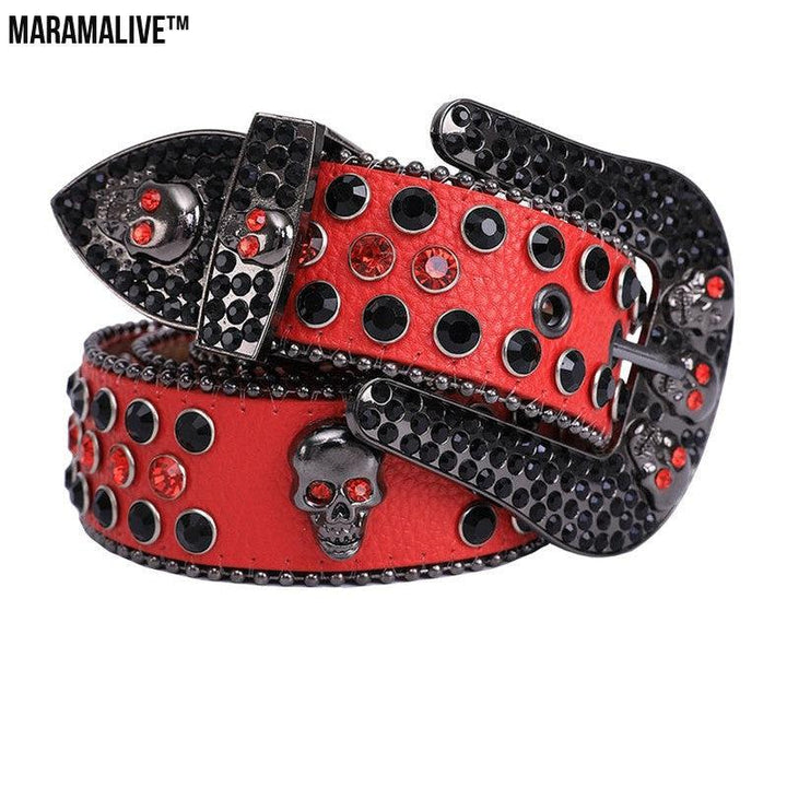 Fashionable And Popular Skull Rhinestone Belt