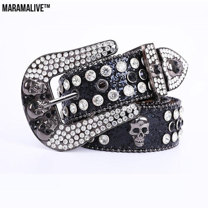 Fashionable And Popular Skull Rhinestone Belt