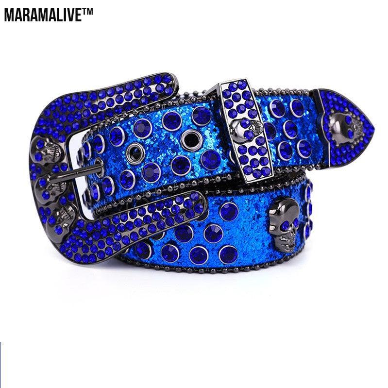 Fashionable And Popular Skull Rhinestone Belt