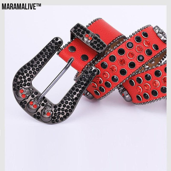 Fashionable And Popular Skull Rhinestone Belt