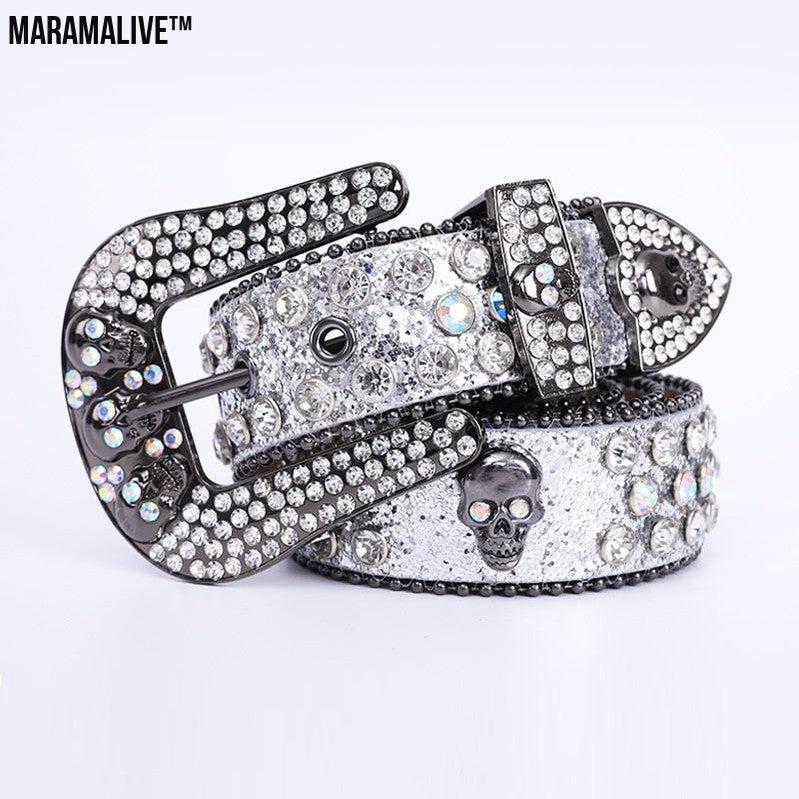 Fashionable And Popular Skull Rhinestone Belt