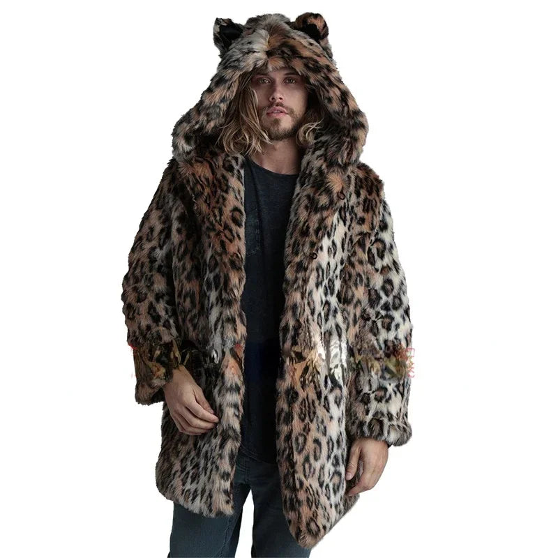 Faux Mink Leopard Fur Coat: A Winter Essential for Fashion Forward Men