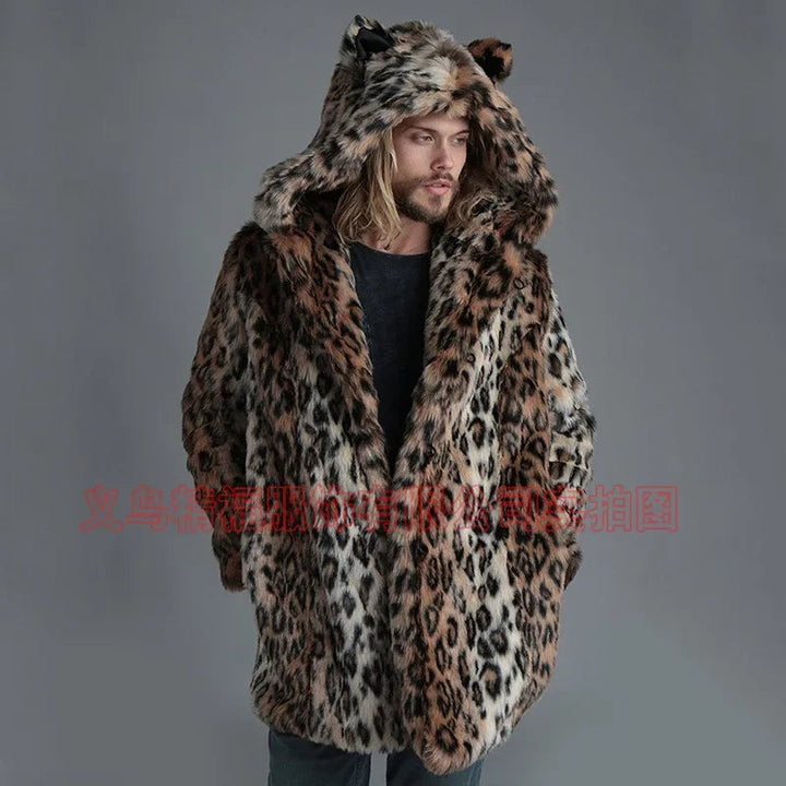 Faux Mink Leopard Fur Coat: A Winter Essential for Fashion Forward Men