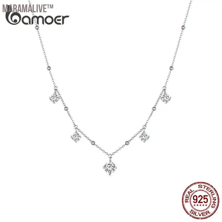 Five Princess Waterdrop 3.0 CTTW full Moissanite Necklace Real 925 Sterling Silver D Color Lab Diamond Engagement Jewelry