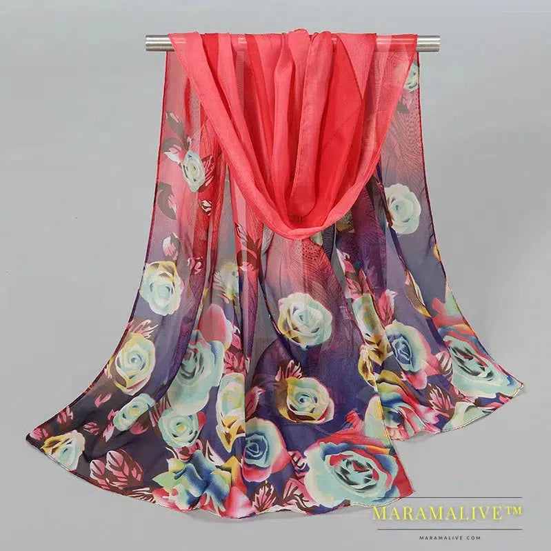 Floral sunscreen scarf gift - The perfect floral sun protection scarf gift for her