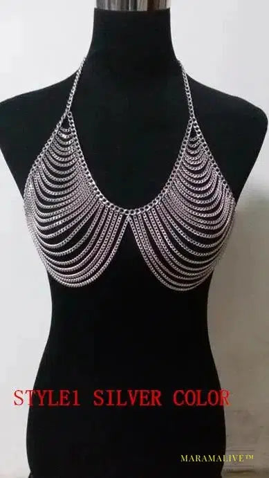 Free Shipping Fashion Women Gold Body Chains Jewelry Unique Design Sexy Bra Chains Jewelry 3 Colors