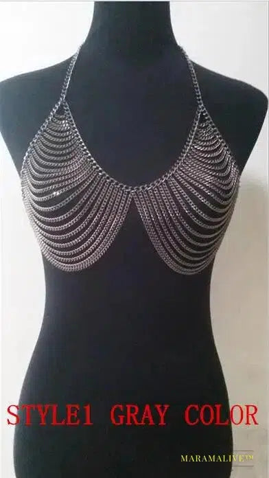 Free Shipping Fashion Women Gold Body Chains Jewelry Unique Design Sexy Bra Chains Jewelry 3 Colors