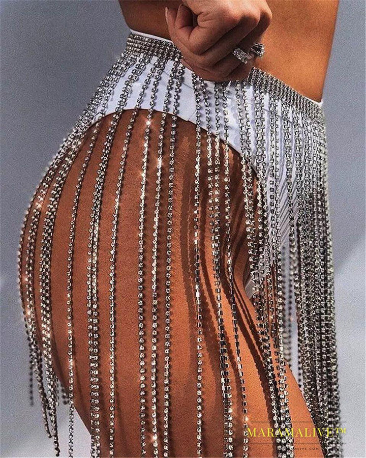 Fringed Belt All-match Rhinestone-studded Waist Chain Dress Accessories