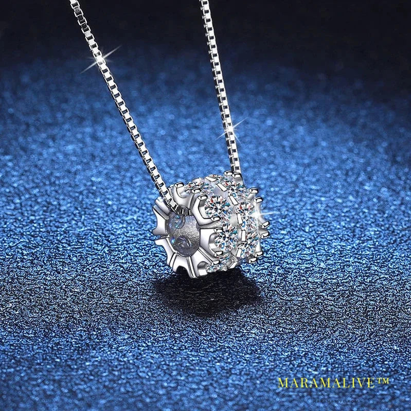 Full Moissanite Diamond Necklace For Woman Pendant 925 Sterling Silver Necklace For Women Chain Party Bridal Fine Jewelry