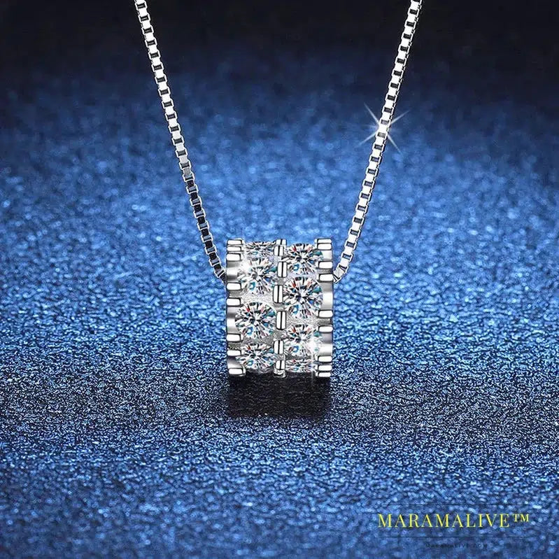 Full Moissanite Diamond Necklace For Woman Pendant 925 Sterling Silver Necklace For Women Chain Party Bridal Fine Jewelry