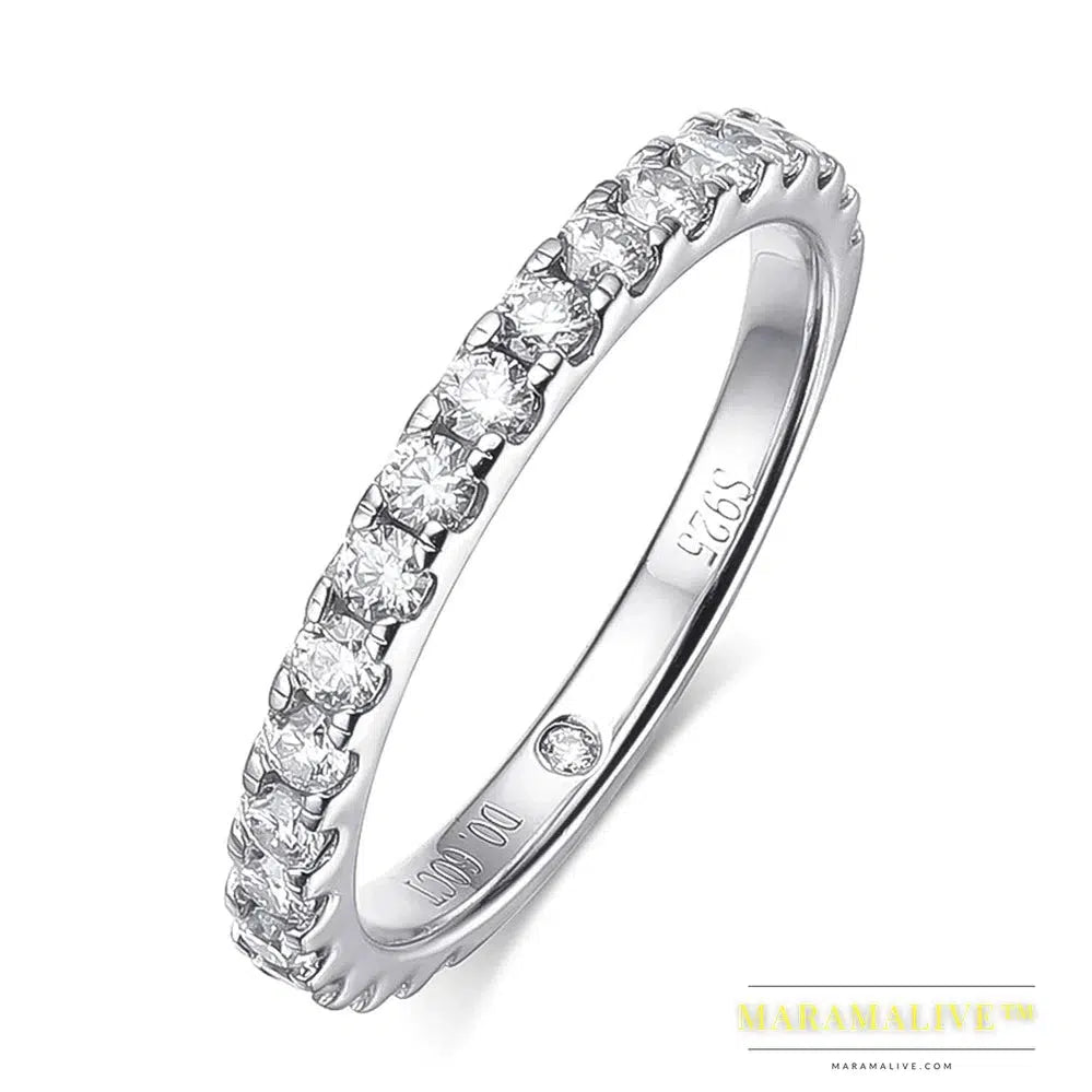 GRA Certified D VVS1 9mm 3ct All Moissanite Rings For Women S925 Silver Lab Diamond Wedding Rings Plated 18K Bands Fine Jewelry