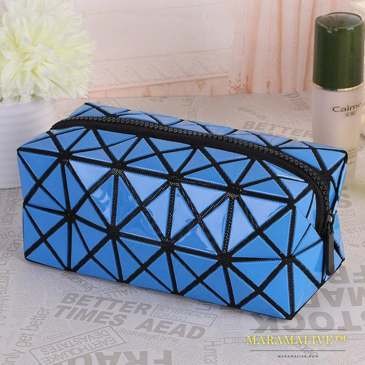 Geometric Storage Cosmetic Bag Folding Rhombus Makeup Bag Creative Portable Handbag