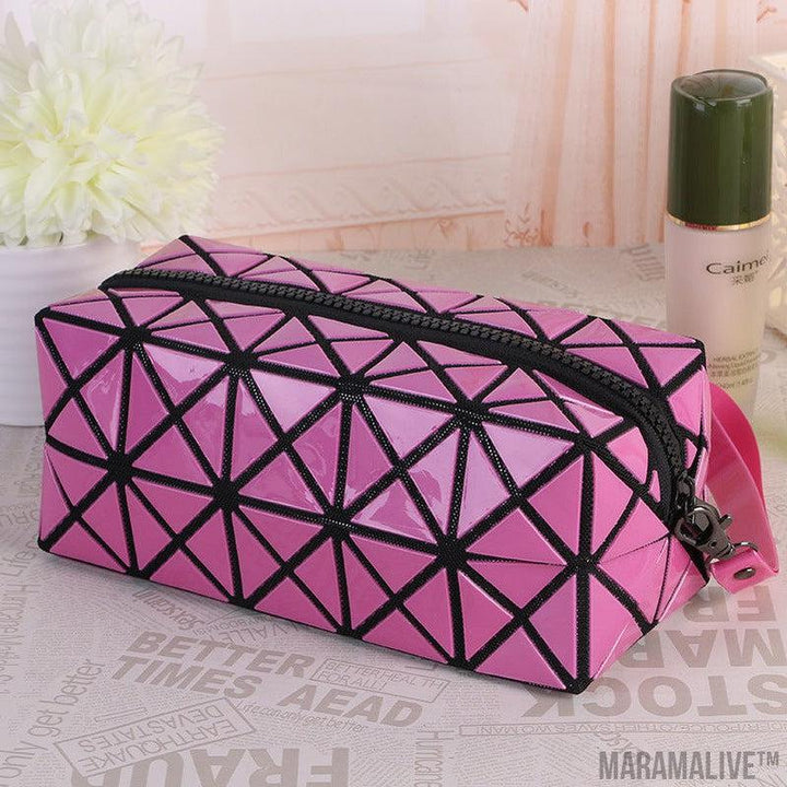 Geometric Storage Cosmetic Bag Folding Rhombus Makeup Bag Creative Portable Handbag