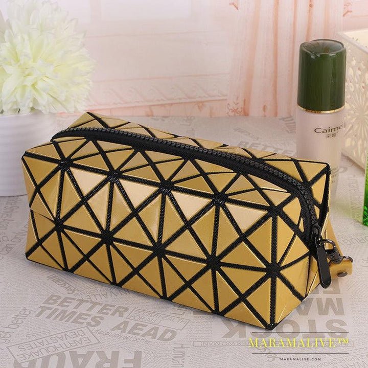 Geometric Storage Cosmetic Bag Folding Rhombus Makeup Bag Creative Portable Handbag