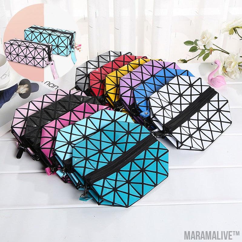 Geometric Storage Cosmetic Bag Folding Rhombus Makeup Bag Creative Portable Handbag