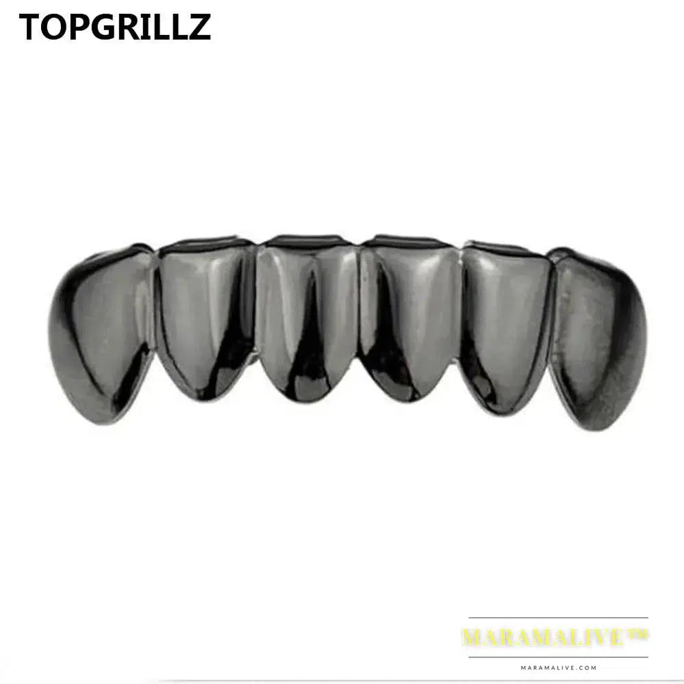 Gold Silver Plated HIP HOP Tooth Grillz Top& Bootom Groll Set With Silicone Vampire Teeth Best Gift ForChristmas