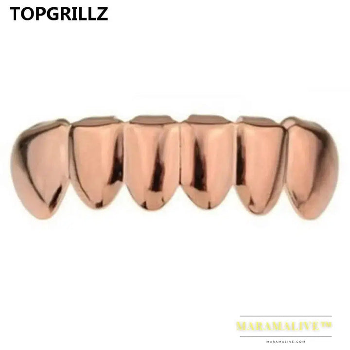 Gold Silver Plated HIP HOP Tooth Grillz Top& Bootom Groll Set With Silicone Vampire Teeth Best Gift ForChristmas