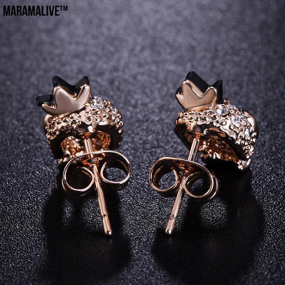 Gold-plated Skull Earrings