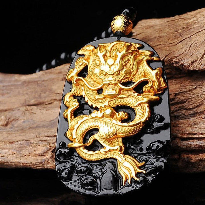 Golden Dragon Pendant Necklace