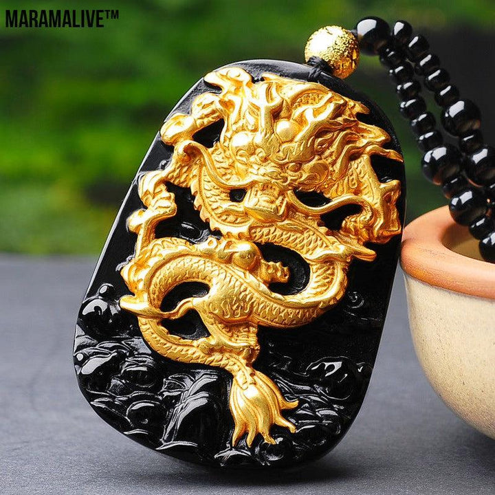 Golden Dragon Pendant Necklace