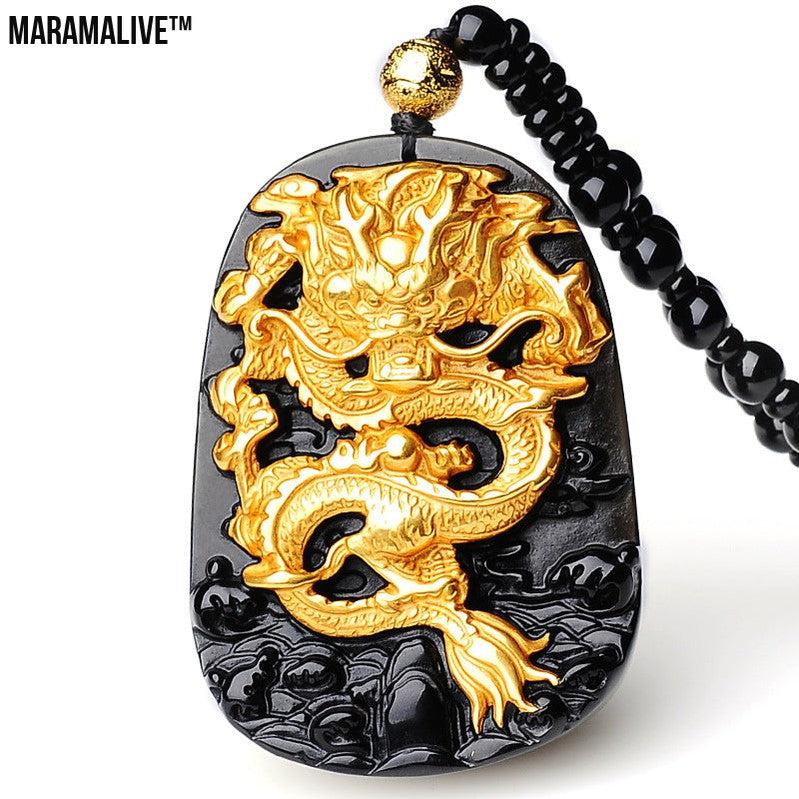 Golden Dragon Pendant Necklace